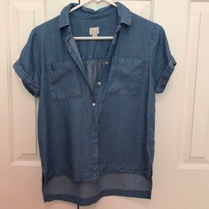 Denim Short Sleeve Button Shirt